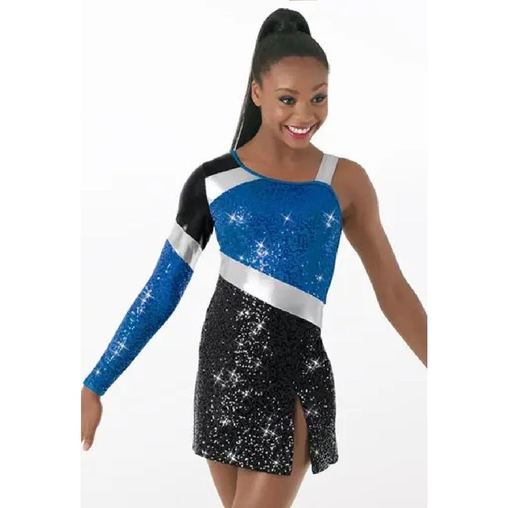 Dance Costume Balera D9691 Small Child Blue Dress Jazz Baton Sequin